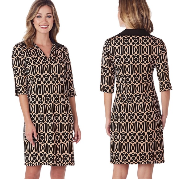 Jude Connally Dresses & Skirts - Jude Connally Michelle Ponte Brown Knit Dress